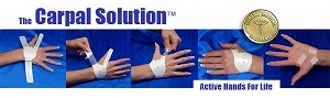 手根管症候群など、手のしびれを軽減するテーピング『カーパルソリューション（Carpal Solution）』